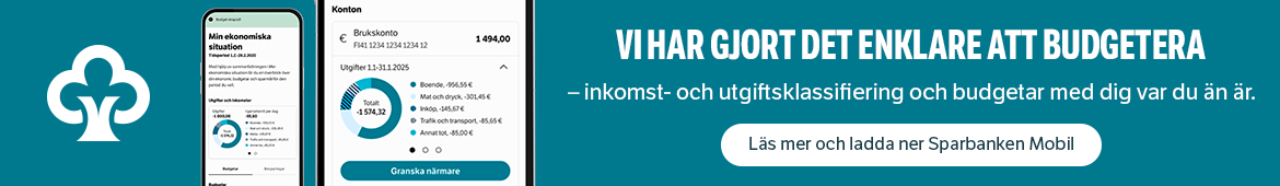 Vi har gjort det enklare att budgetera! Inkomst- och utgiftsklassifiering och budgetar med dig var du än är. Läs mer och ladda ner Sparbanken Mobil.