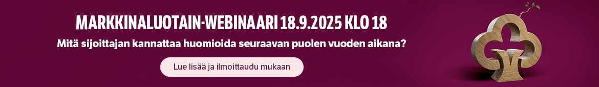 Tervetuloa Markkinaluotain-webinaariin torstaina 18.9. klo 18. Mitä sijoittajan kannattaa huomioida seuraavan puolen vuoden aikana? Lue lisää ja ilmoittaudu mukaan.